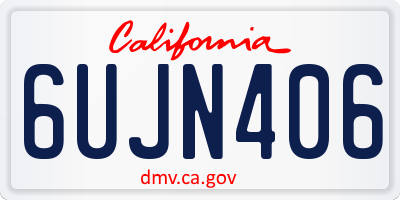 CA license plate 6UJN406
