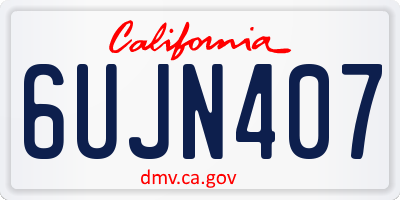 CA license plate 6UJN407