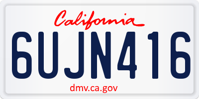 CA license plate 6UJN416
