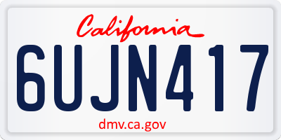 CA license plate 6UJN417