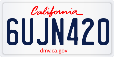 CA license plate 6UJN420