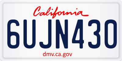 CA license plate 6UJN430