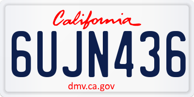 CA license plate 6UJN436