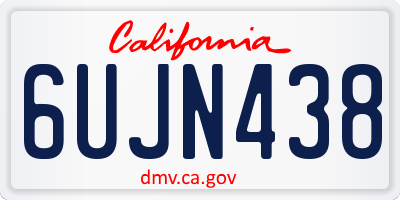 CA license plate 6UJN438