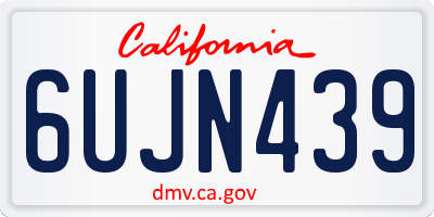 CA license plate 6UJN439