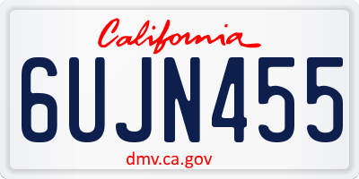 CA license plate 6UJN455