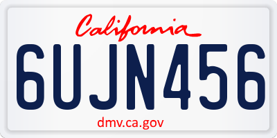 CA license plate 6UJN456