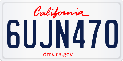 CA license plate 6UJN470