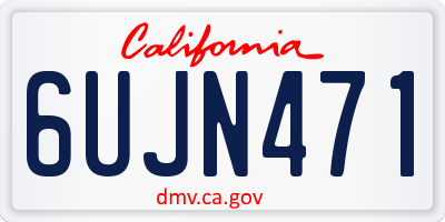 CA license plate 6UJN471