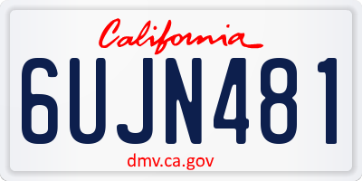 CA license plate 6UJN481