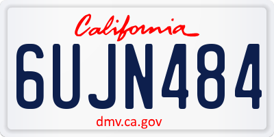 CA license plate 6UJN484
