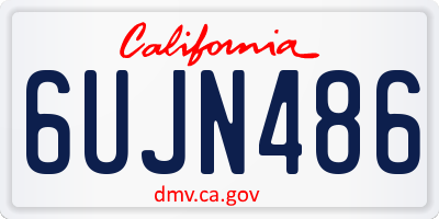 CA license plate 6UJN486
