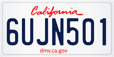 CA license plate 6UJN501