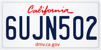 CA license plate 6UJN502