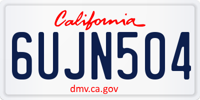 CA license plate 6UJN504
