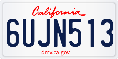 CA license plate 6UJN513