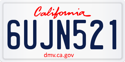 CA license plate 6UJN521