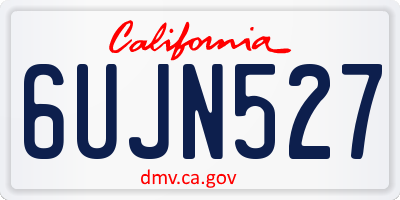 CA license plate 6UJN527