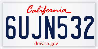 CA license plate 6UJN532