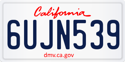 CA license plate 6UJN539