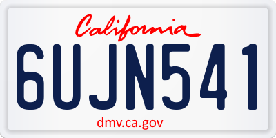 CA license plate 6UJN541
