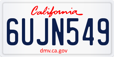 CA license plate 6UJN549
