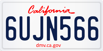 CA license plate 6UJN566