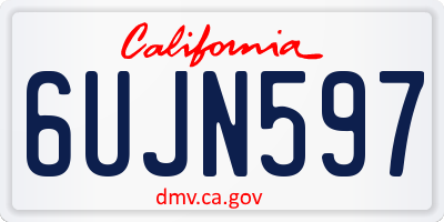 CA license plate 6UJN597