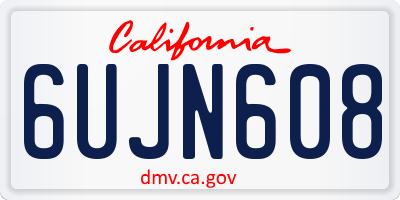 CA license plate 6UJN608