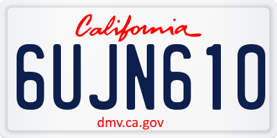CA license plate 6UJN610