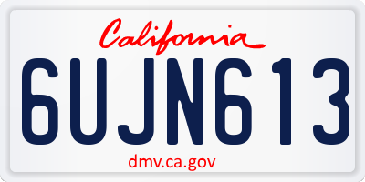 CA license plate 6UJN613