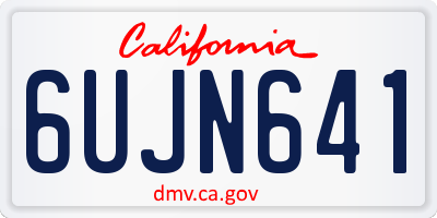 CA license plate 6UJN641