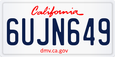 CA license plate 6UJN649
