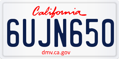 CA license plate 6UJN650