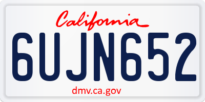 CA license plate 6UJN652