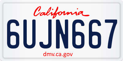 CA license plate 6UJN667