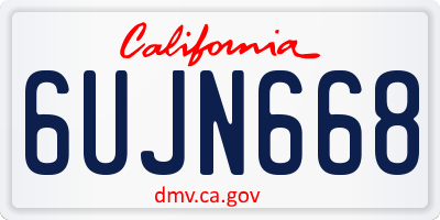 CA license plate 6UJN668