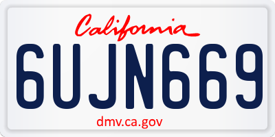 CA license plate 6UJN669