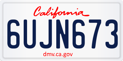 CA license plate 6UJN673