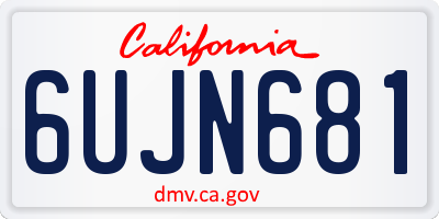 CA license plate 6UJN681