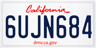 CA license plate 6UJN684