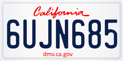 CA license plate 6UJN685