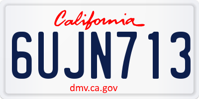 CA license plate 6UJN713