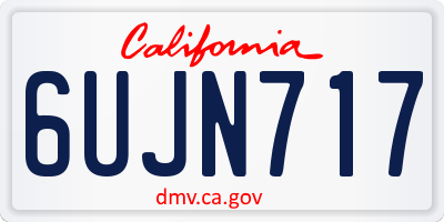 CA license plate 6UJN717