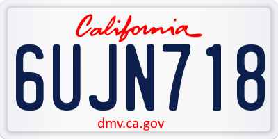 CA license plate 6UJN718