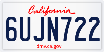 CA license plate 6UJN722
