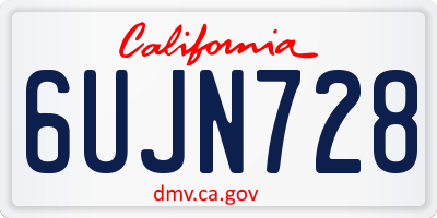 CA license plate 6UJN728