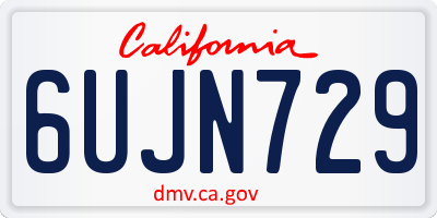 CA license plate 6UJN729