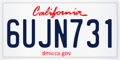 CA license plate 6UJN731