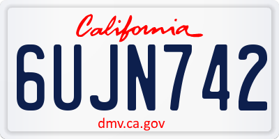 CA license plate 6UJN742